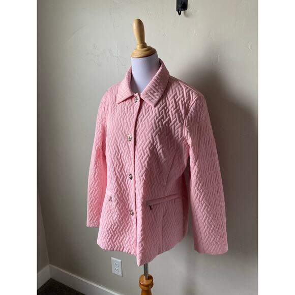 Light Pink Talbots Lined Quilted Jacket- Size Large - Picture 12 of 13